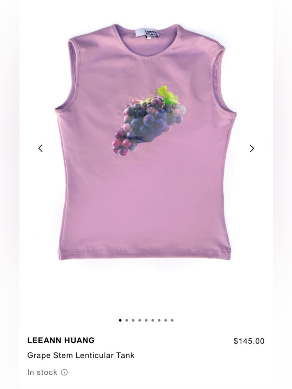 Leeann Huang Grape Lenticular Tank Top